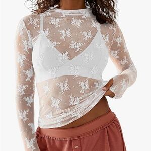 White Lace Top - 1X